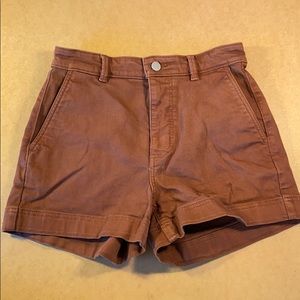 Everlane Cotton Twill High Waist Shorts